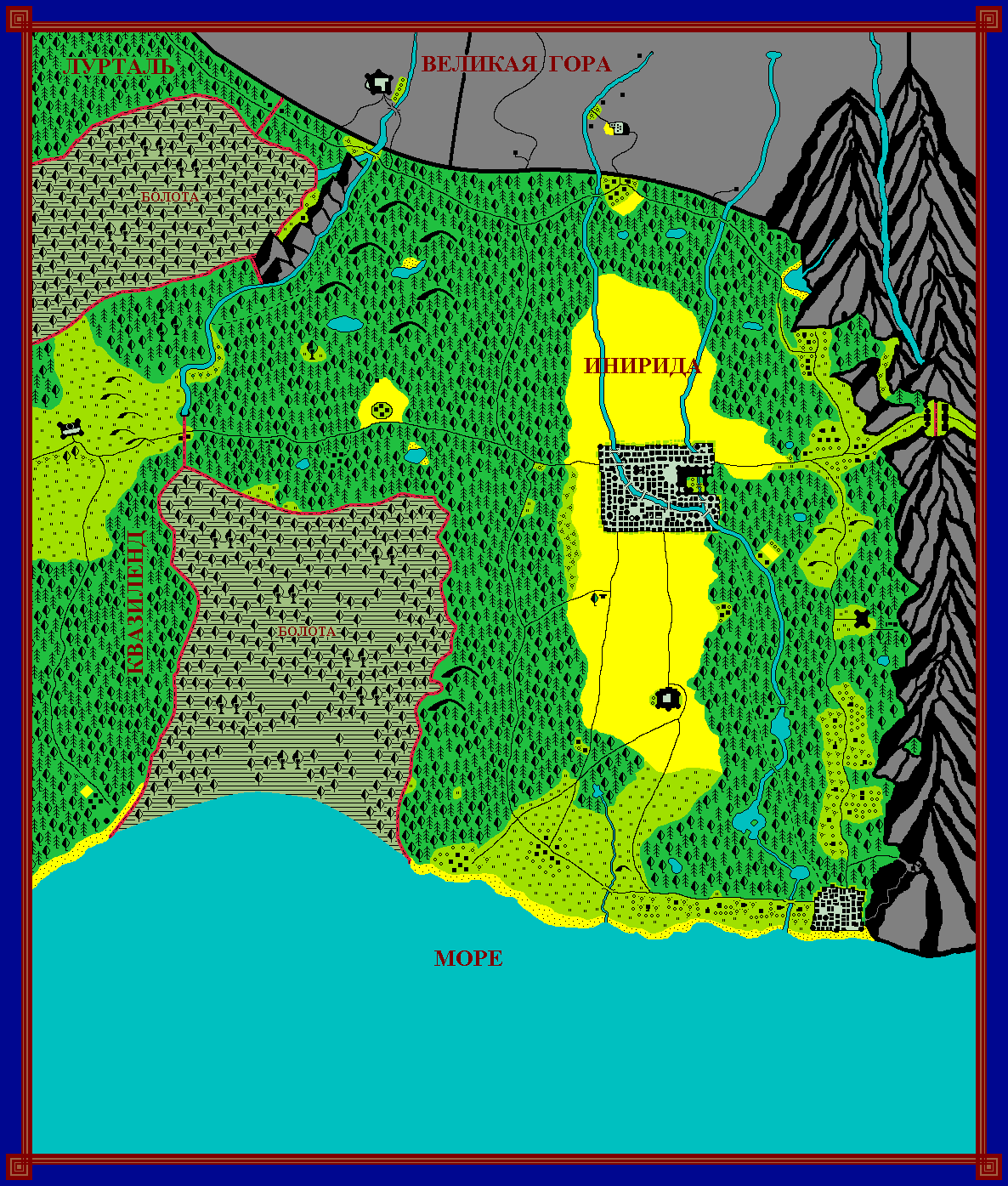 Карта Инириды цветная